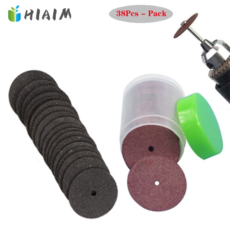 

Hot 38pcs Cutting Disc Circular Saw Blade Grinding Wheel For Dremel Rotary Tool Abrasive Sanding Disc Tools+2pcs Connecting Rods
