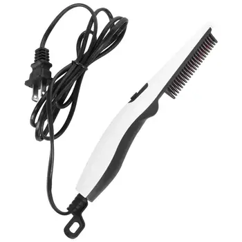 

1PC Straight Beard Comb Hair Straightening Comb Beard Hair Straightener Electric Hairdressing Comb US Plug US Shipping