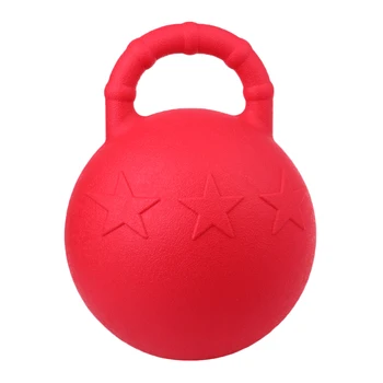 

Rubber Chew Jolly Balls, 9.84Inch Anti-Burst Horse Pony Dogs Soccer Ball Play Toy with Handle
