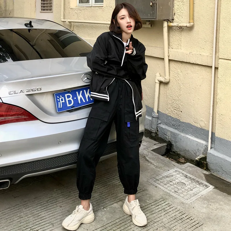Южная Корея INS Harajuku BF стиль осень Маленькая сестра нагрудник комбинезон женский свободный крой луч ноги Универсальный прямой крой студентов в