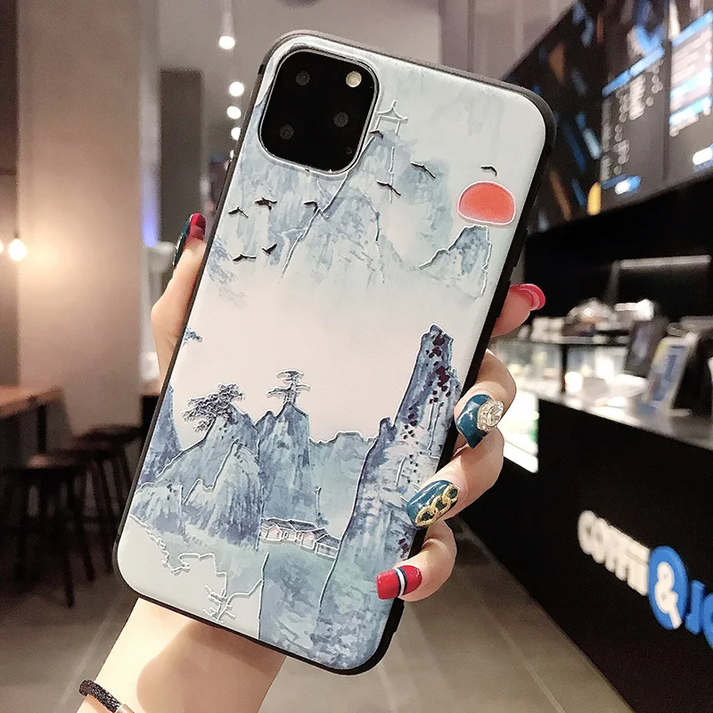Чехол для OPPO K1 R15X RX17 Neo AX7 K3 Realme X A9 F11 Pro Reno 2 A7 A5S китайский стиль тиснение чехлы задняя крышка Fundas телефон Coque - Цвет: 207