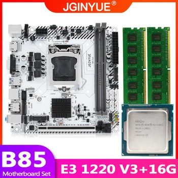 

JGINYUE B85 motherboard LGA 1150 set kit with Xeon E3 1220 V3 processor and DDR3 16GB(2*8GB) Desktop memory B85I-PLUS