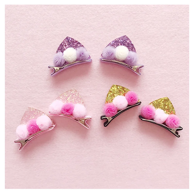 2 шт./компл. милых детских аксессуаров для волос с украшением в виде кошачьих ушек