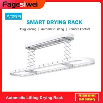 

Aqara Smart Drying Rack Remote Control Automatic Lifting Air Indoor 2 Wind Modes 35kg Loading Works With Mi Home APP