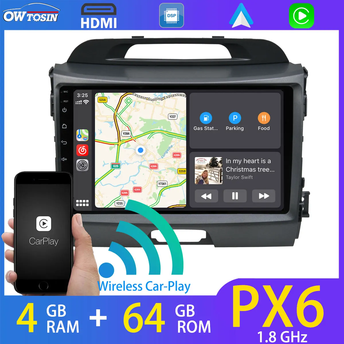 9 &quotPX6 4G 64G Android 0 Автомобильный мультимедийный плеер для KIA Sportage R GPS Радио