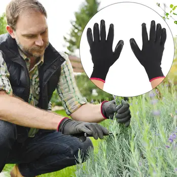 

Non-Slip Work Gloves Multi-Function 1Pairs Durable Plant Garden Gloves Convenient Hunting Outdoor Black Mittens Courtyard