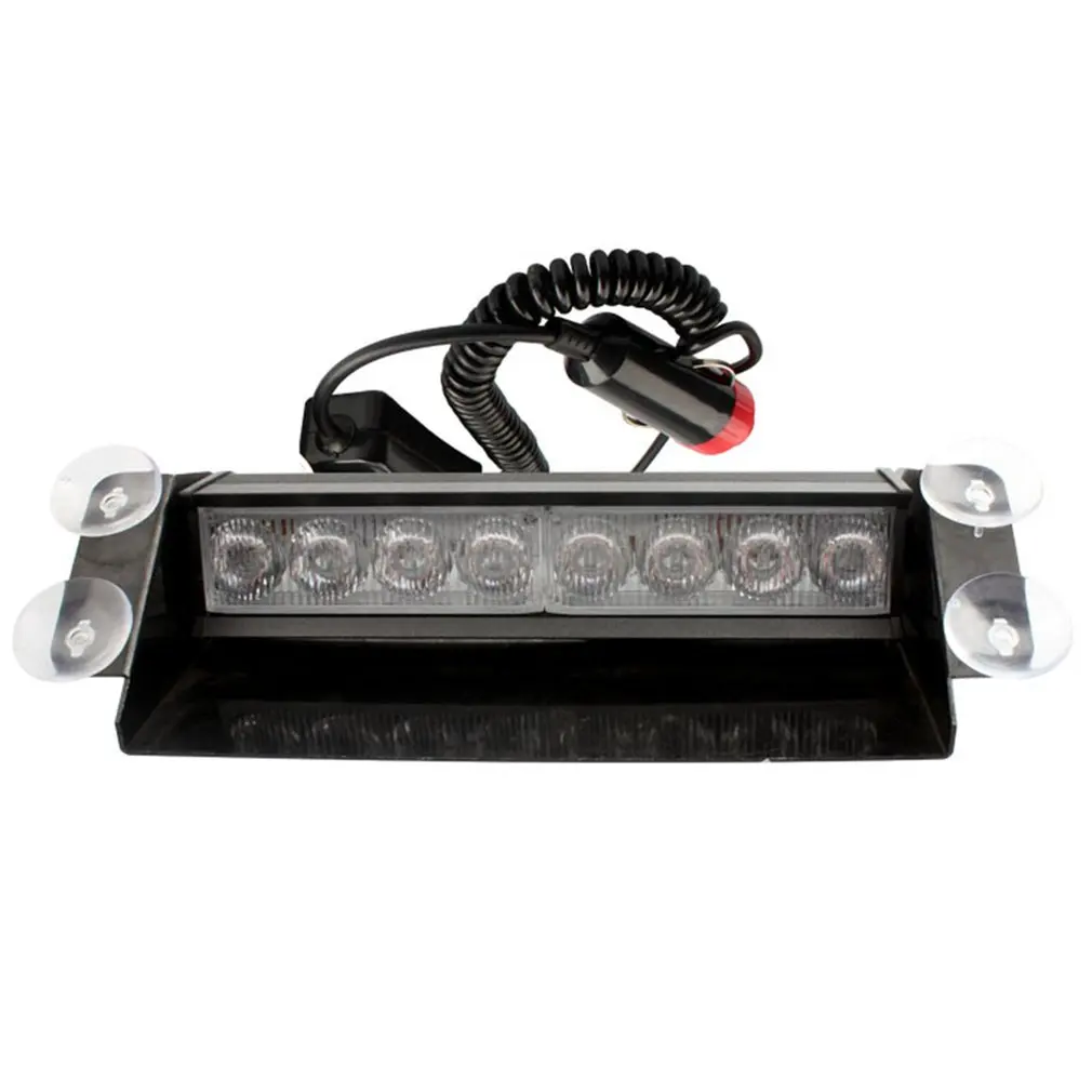 

Car Red Blue 8Led Front Stop Suction Cup Strobe Light Shovel Flash Open Road Strobe Light Rear Stop Glass Warning Light