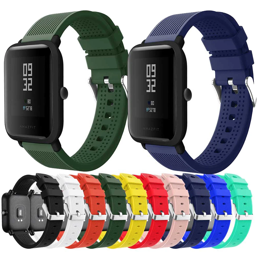 Ремешок силиконовый для смарт часов Xiaomi Huami Amazfit Bip BIT PACE Lite спортивный