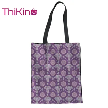 

Thikin 2019 Little Floral Paint Folding Storage Bag Women Shopping Handbags Fashion Portable Bag for Girl shoulder Bags