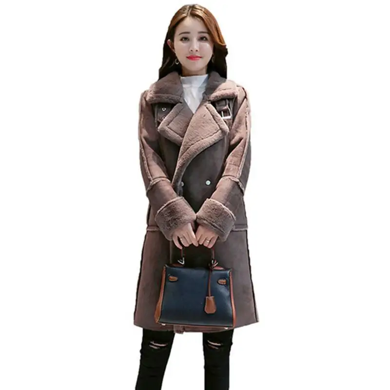 

Lamb Hair Coat Female Winter 2019 New Korean Version Of Loose Fur One Cotton Jacket Long Deer Suede Cotton Clothing