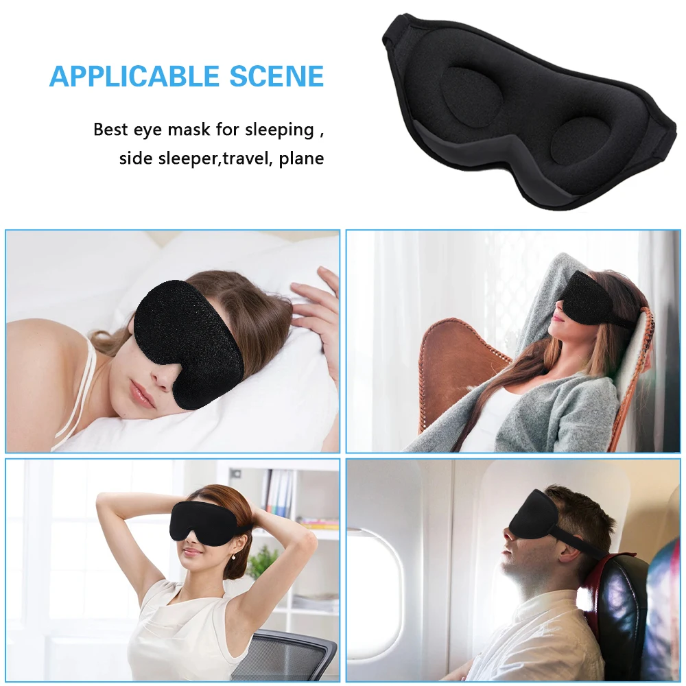 3D Sleeping Mask Block Out Light Soft Padded Sleep Mask For Eyes Slaapmasker Eye Shade Blindfold Sleeping Aid Face Mask Eyepatch 4