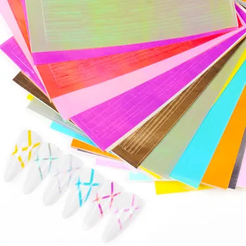 

6color/lot 3D Nail Sticker Liner Strip Nail Art Adhesive Transfer Sticker Multi-size Nail Stickers