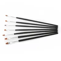 Black 7Pcs with Different Sizes DIY Nail Art Design Painting Brushes  Polish Brush Set UV Gel Nail Painting Brush Kit 2