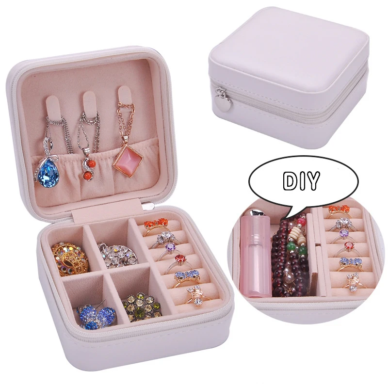 Waterproof PU leather jewelry box Portable candy color earrings ring storage case Exquisite organizer | Украшения и аксессуары