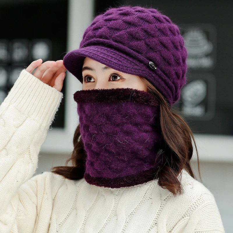 

Winter Beanies Men Scarf Knitted Hat Caps Mask Gorras Bonnet Warm Baggy Winter Hats For Men Women Skullies Beanies Hats