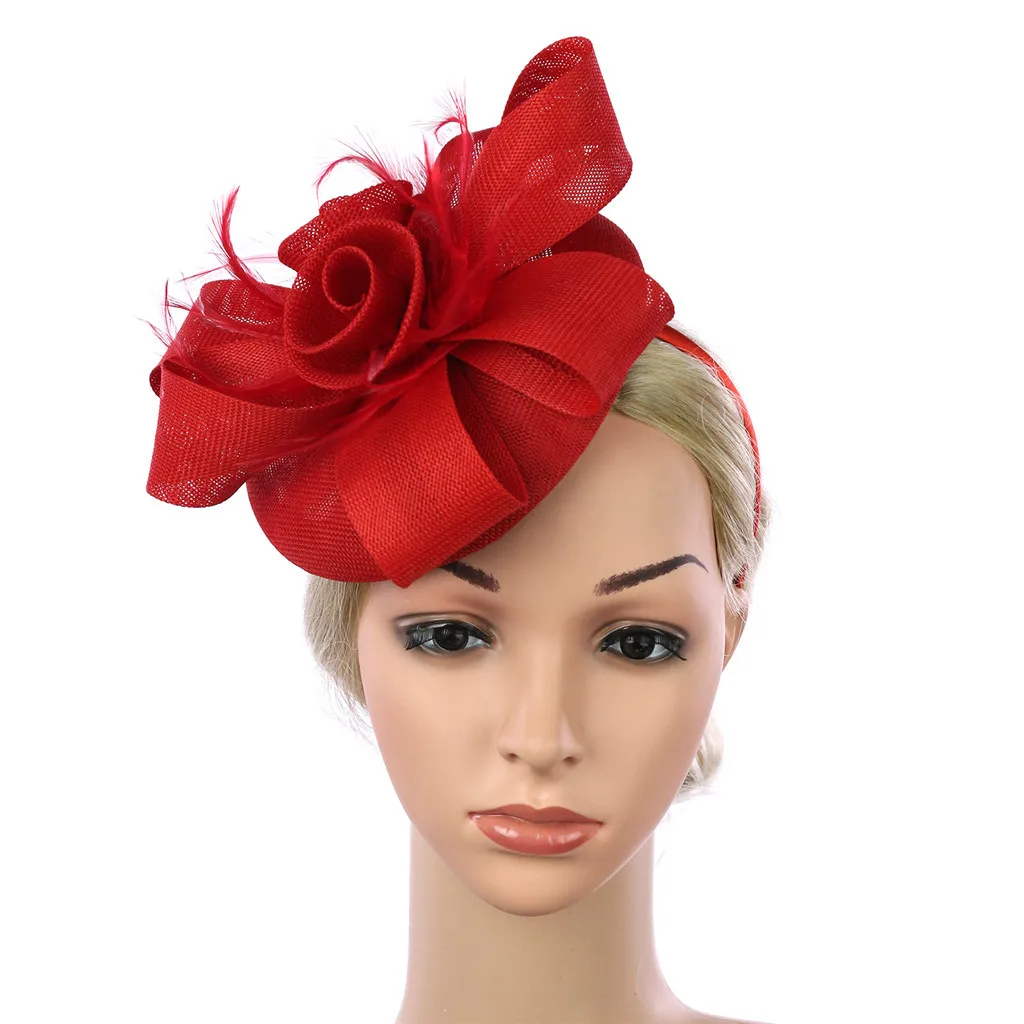 Модные повязки для волос для женщин, элегантная шляпа, ремень, цветок, сетка, вечерние повязки на голову, аксессуар для волос, Diademas Para El Pelo Mujer