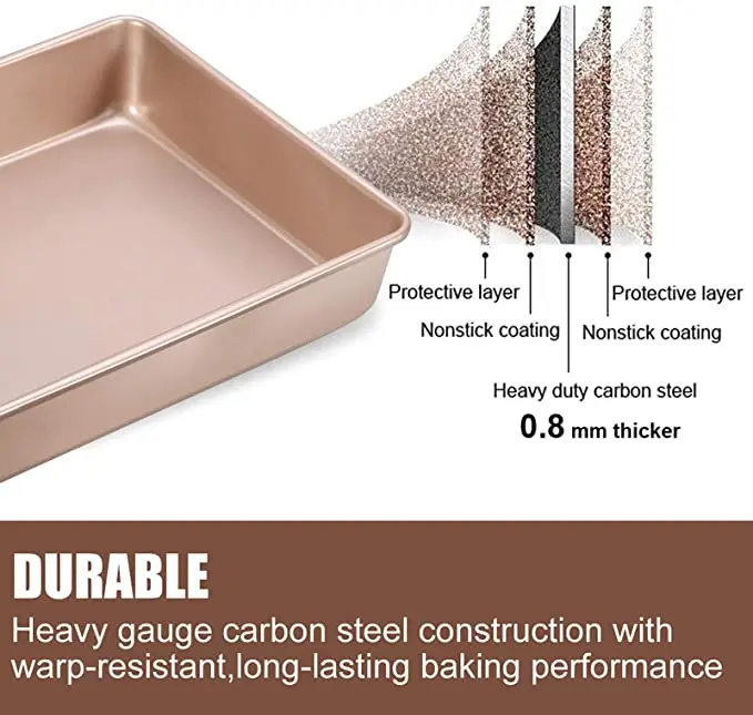 Deep Baking Pan Cookies Sheet Rectangular Jelly Roll Non Stick Carbon Steel Cake Metal Bakeware Biscuit Bread Loaf DIY Tools Baking Pan Baking Pan Tray Bread Baking Pan