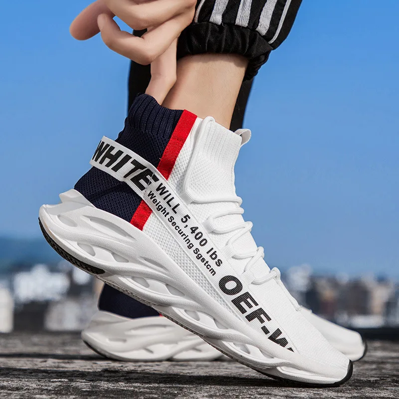 

2019 Autumn New Style Men Hight-top wa zi xie Fly Netting Surface Breathable Cool Trendy Shoes Breathable MEN'S Casual Shoes
