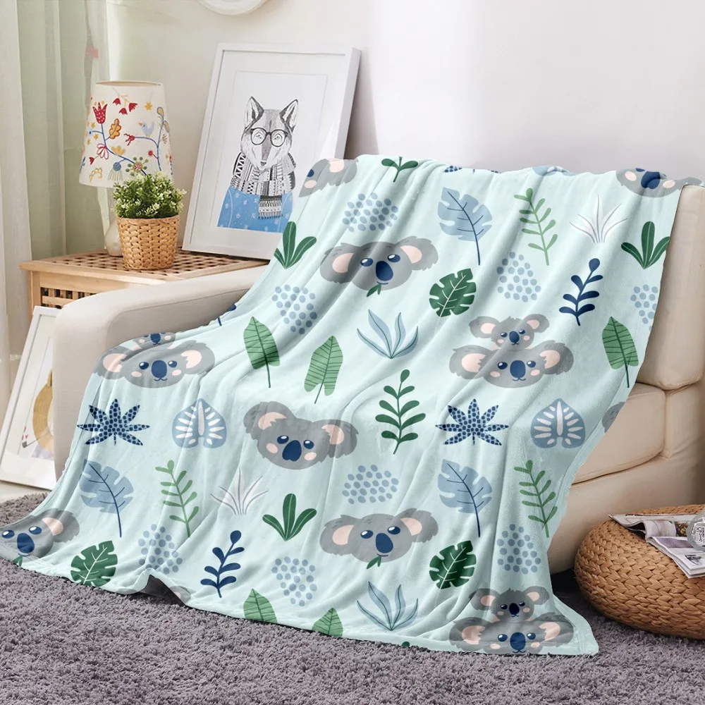 Фланелевое одеяло Koala плюшевое покрывало из микрофибры с мультяшными животными