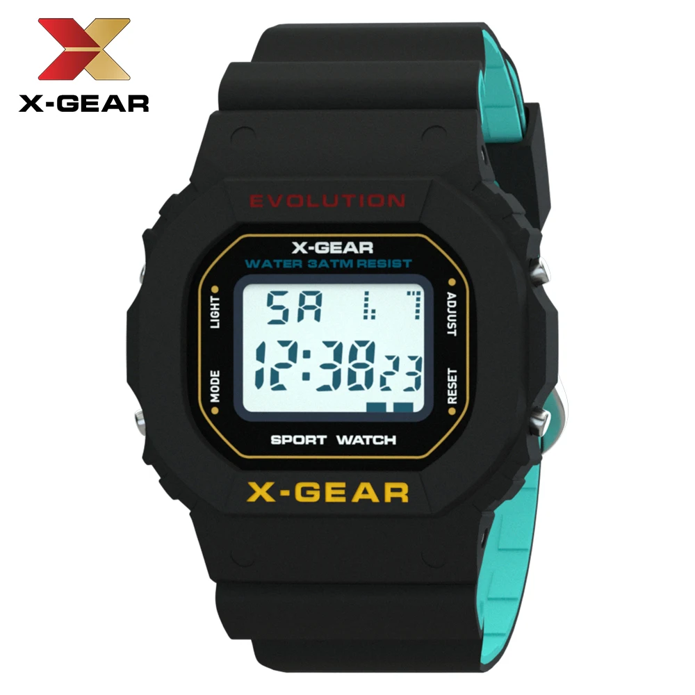 X-GEAR мужские часы модные супер классические цифровые часы унисекс Мужские наручные часы Прямоугольные детские спортивные часы