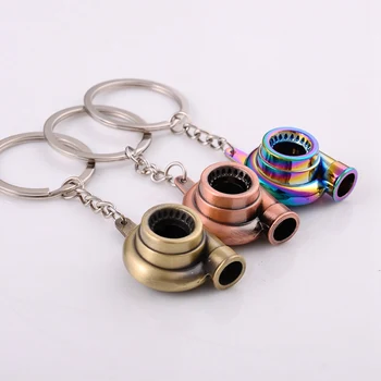 

Real Whistle Sound Turbo Keychain Sleeve Bearing Spinning Auto Part Model Turbine Turbocharger Key Chain Ring Keyfob Keyring