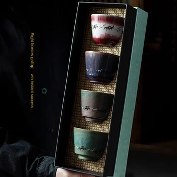 

Japanese-Style Kiln Baked Cup Handmade Vintage Ceramic Master Cup Personal Cup Teacup Gift Set Ceramic Teacups Tea set shop