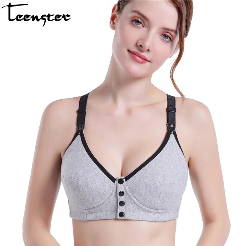 

Teenster Breastfeeding Front Clasp Open Cup Bra Sexy Women Maternity Bras Underwear Sleep Nursing Bras Intimates Clothes