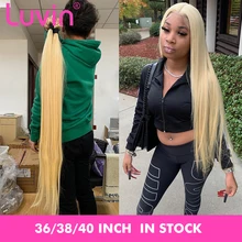 Luvin прямые волосы 8-28 30 32, большие размеры 34-40 дюймов бразильские Волосы remy 613 Блондин 1 3 4 пряди длинные натуральные кудрявые пучки волос с бесплатной доставкой