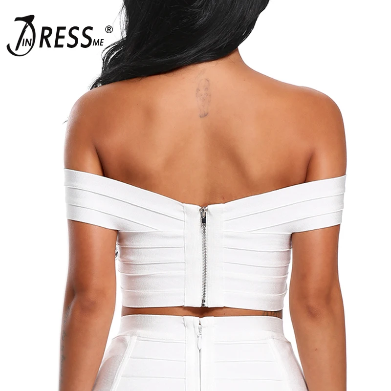 INDRESSME 2019 Новый V образный вырез открытые плечи бандажный Топ однотонный