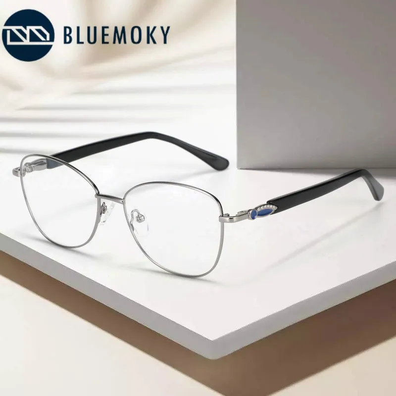 Женские овальные очки BLUEMOKY модные дизайнерские в овальной оправе полной круглой