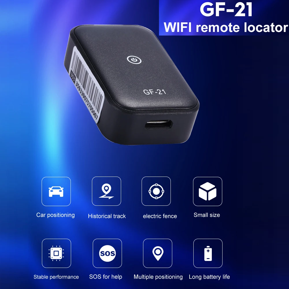 Real Time Mini GPS Anti-Lost Car Tracker Device Voice Control Recording Locator HD Microphone WIFI+LBS+GPS Pos Locator GF21