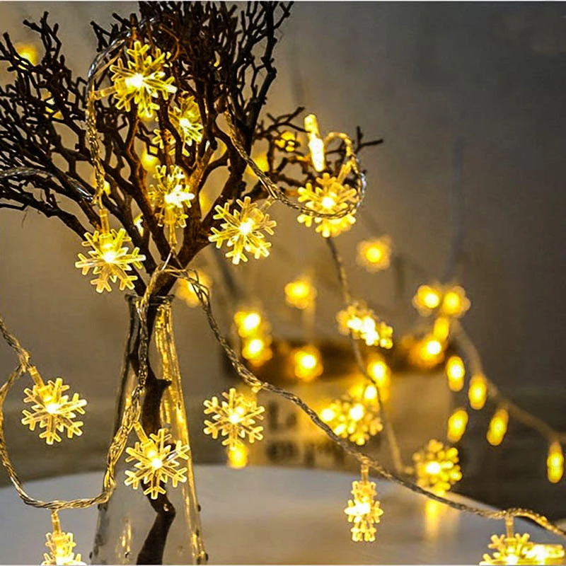 

1.5M 3M 6M LED Flakes String Lights Waterproof Twinkle Balls Star LED Christmas Garlands for Christmas Tree Wedding Home Decor