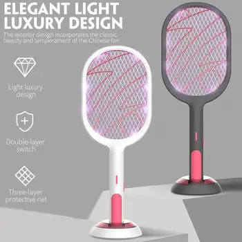 

Mosquito Swatter Electric Mosquito Swatter Mosquito Lamp Practical Two Functions Handheld USB Charging Lithium Battery
