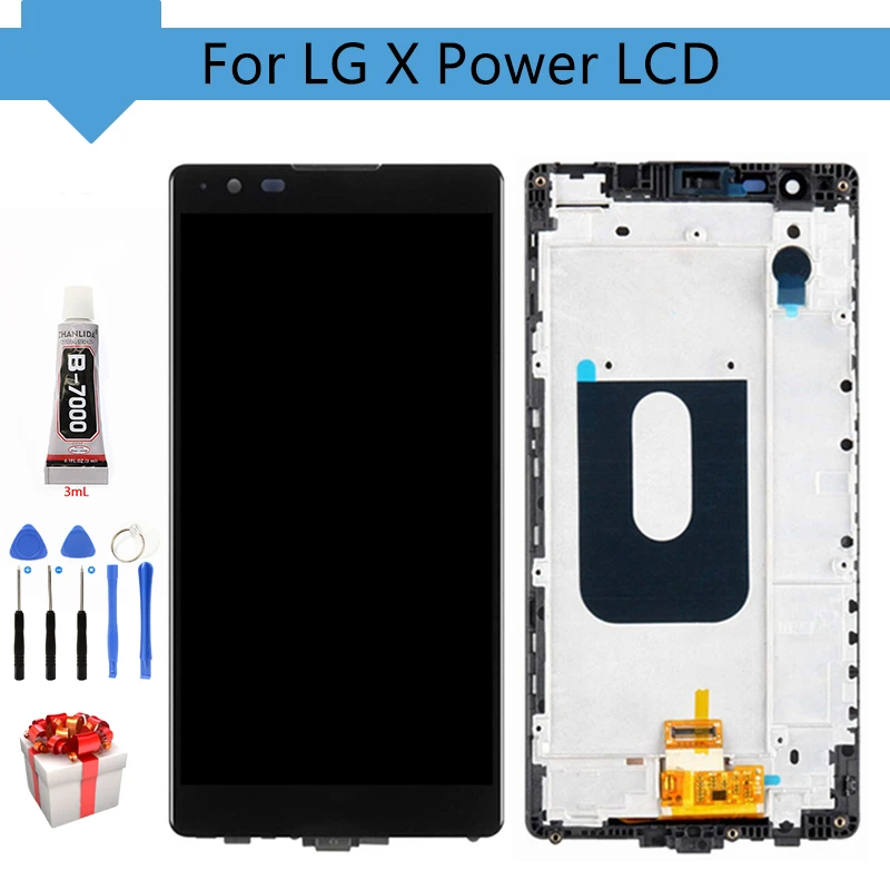 

AAA Quality For LG X Power LCD Display Touch Screen 5.3" Digitizer Assembly With Frame For LG X Power K220DS K220 Display