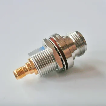 

N To SMA Connector Socket N Female Jack To SMA Female Plug Bulkhead Panel Mount Nut with O-ring Nickel Plated RF Coax Adapters