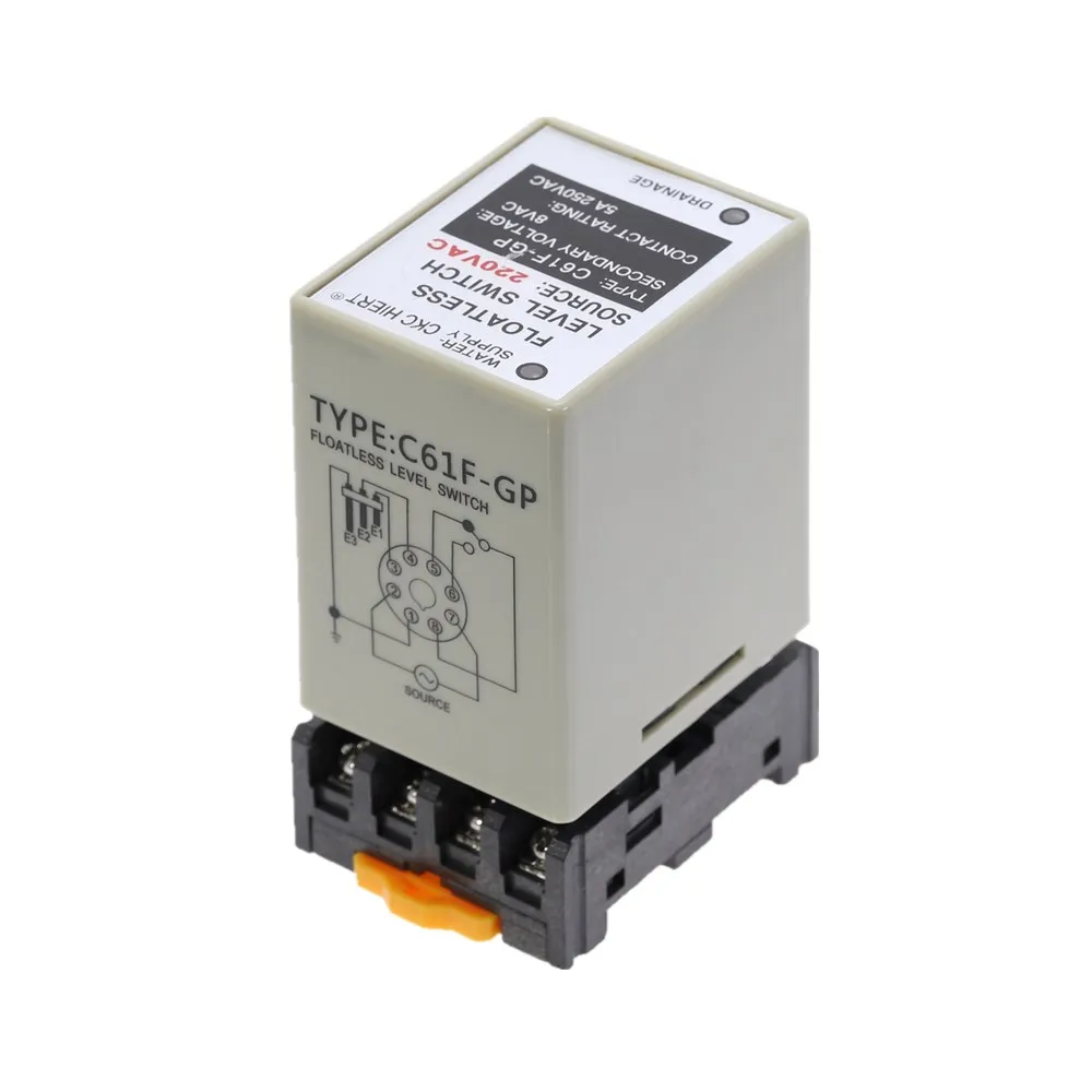 

C61F-GP AC220V Level Relay Floatless Level Switch C61F - GP Water Level Controller Switch Pump Automatically Switches with Base