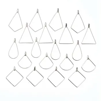 

20Pcs Teardrop Square Round Beading Hoop Drop Earrings Findings Jewelry Making