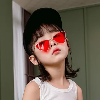 

Sunglasses Glasses Mirror Personality Street Shooting Children Kids Triangle Sunglasses Metal Frame Glasses