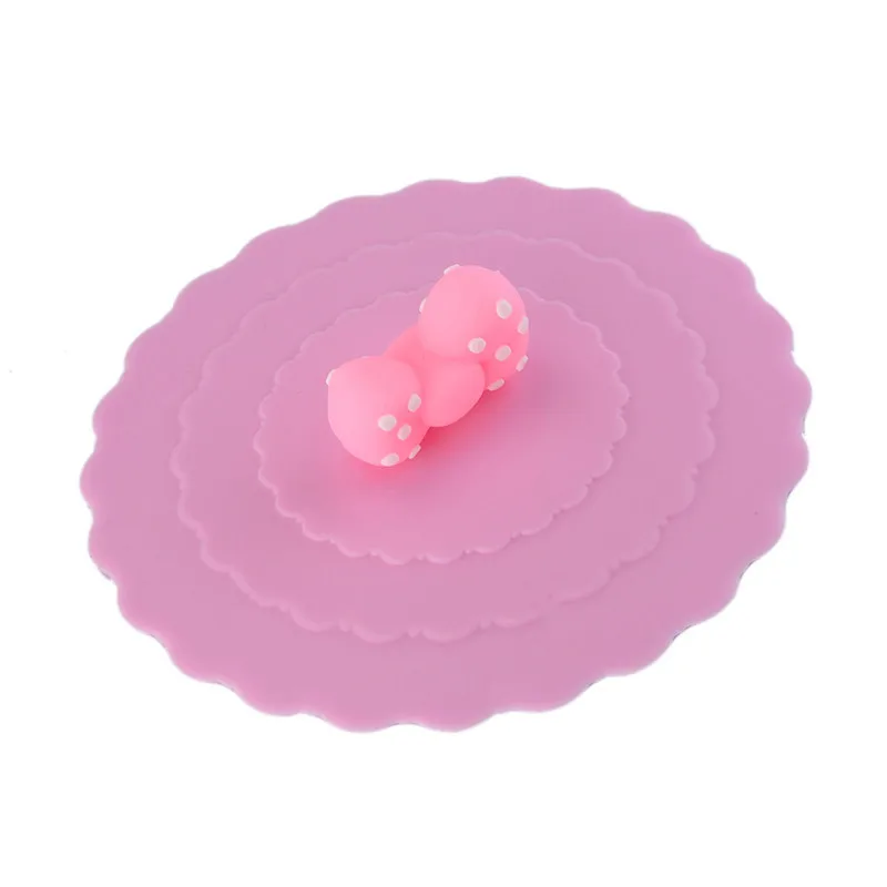 Pink C Top selling Cup Lid Cover Lace Silicone Diamond Cup Lid Thermal Insulation Cup Cover Dust-proof leakage-proof Reusable Cup Lid - Цвет: Pink C