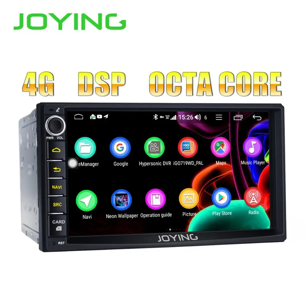 Perfect JOYING double din 7 inch Car Radio Android 8.1 Octa Core built in DSP&4G HD Fast Boot Universal head unit GPS map with free DVR 2