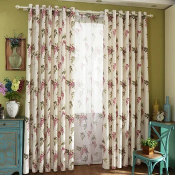 

Pastoral Cotton Printing Curtains for Living Dining Room Art Korean American Country Curtains for Bedroom Fabric Custom