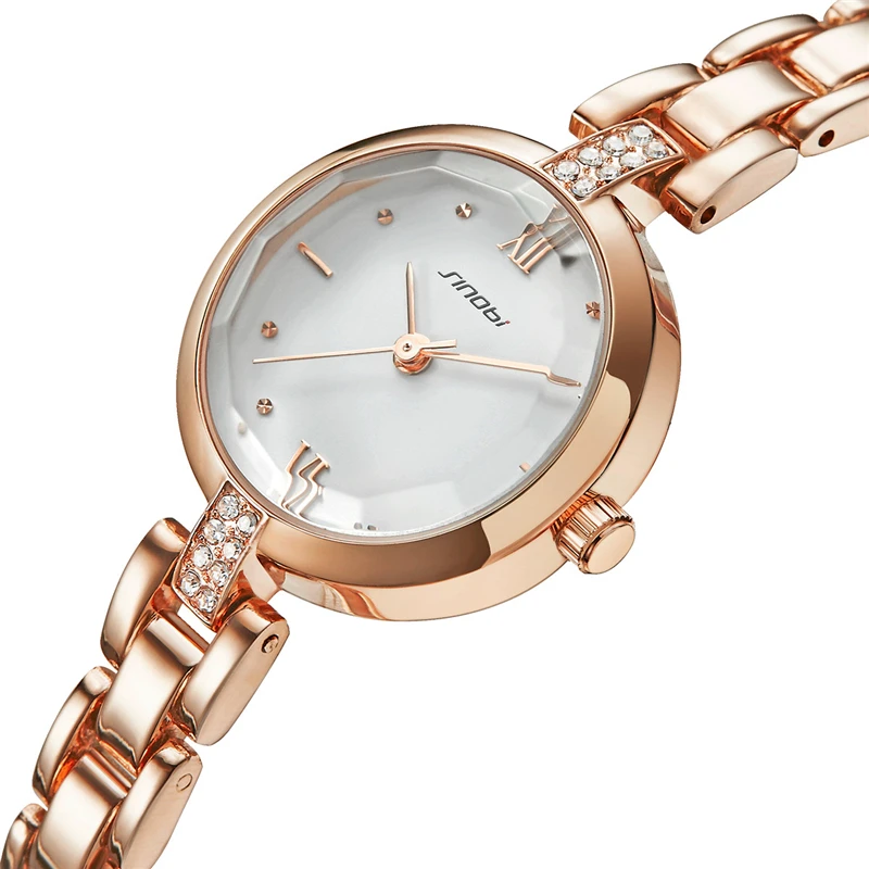 Sinobi Новые женские часы модный дизайн золотой маленький циферблат водонепроницаемые кварцевые наручные часы женские часы дропшиппинг