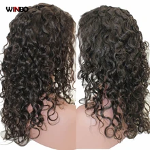 WINBO воды вьющиеся человеческие волосы 13x6 Синтетические волосы на кружеве al парик для Для женщин предварительно вырезанные бразильские Волосы remy 13x4 Синтетические волосы на кружеве парик из натуральных Цвет