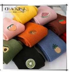 CHAOZHU Classic New Loose Socks Women 200 Needles Cotton Knitting Rib Solid Colors 14 Kinds of 4 Seasons Basic Daily Women Socks