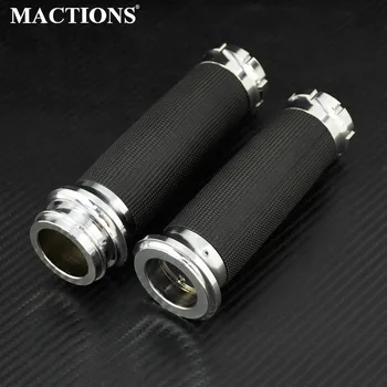

Chrome Electronic Hand Grips Motorcycle 25mm 1''Handle Bar For Harley Softail Slim FLS Deluxe Touring Road Electra Glide FLHR