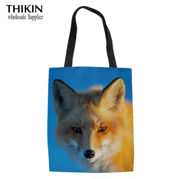 

THIKIN Heavy Duty Shopping Bags for Women Linen Tote Bag Ladies Foldable Shopper Bag Girl Daily Use Canvas School Book Bag Bolsa