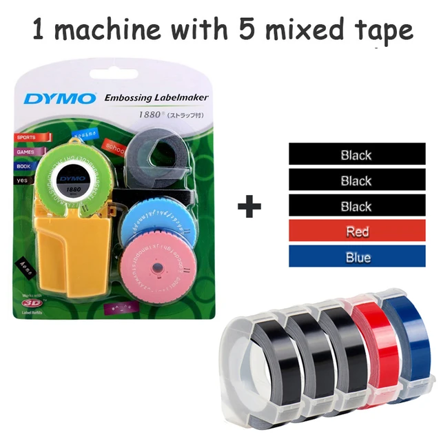 Dymo 1880 Embossing Manual Label Printer with 3D Embossing tape plastic label for Dymo label maker machine Manual Typewriter machine with tapes
