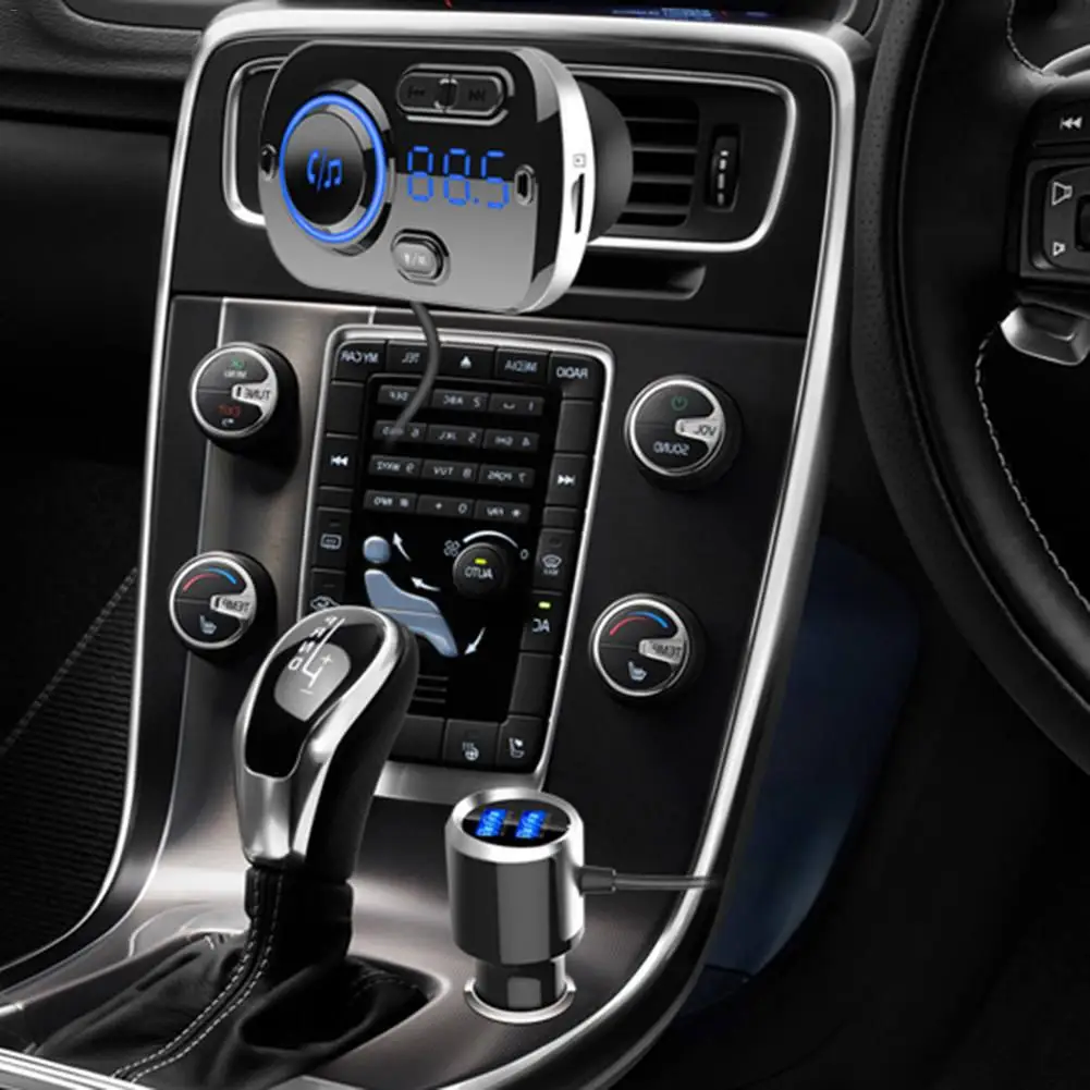 Bluetooth 5,0 автомобильный fm-передатчик аудио адаптер и громкой связи беспроводной Bluetooth радио передатчик MP3 автомобильное зарядное устройство