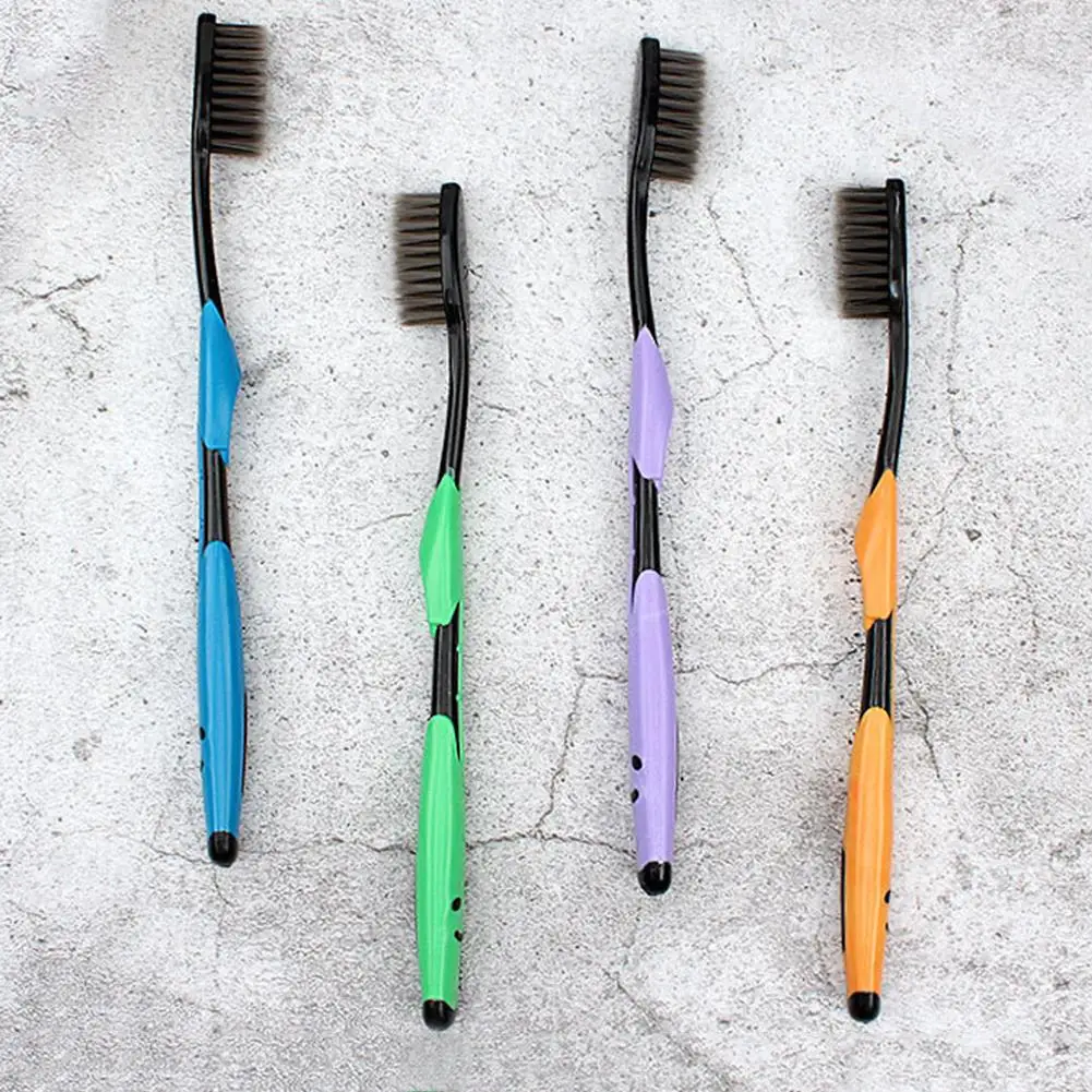 

Adult Bamboo Charcoal Soft Bristle Toothbrush Oral Care Teeth Cleaning Manual Environmental Soft Teeth Cleaning Tool
