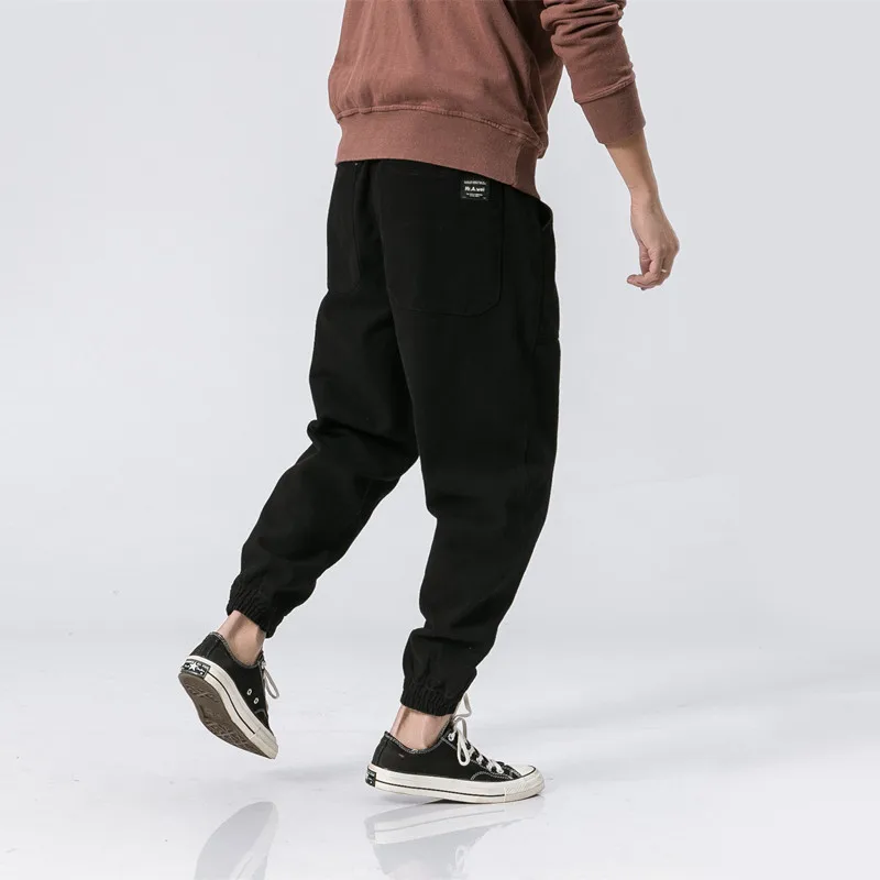 

Yi dao Vintage 2018 Autumn MEN'S Casual Pants Japanese-style Trend Loose Elastic Waist Solid Color Beam Leg Harem Pants Men's